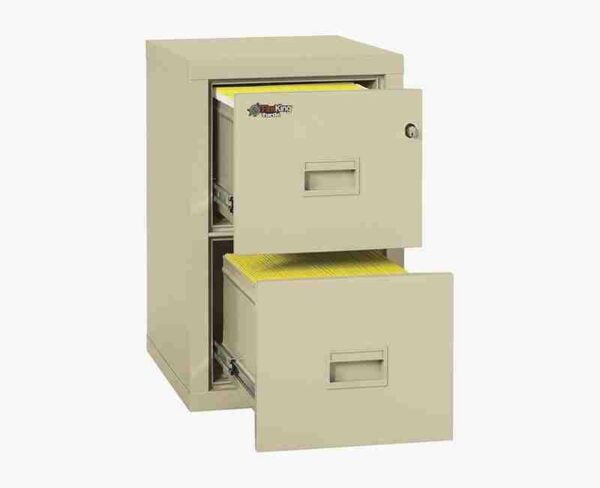 FireKing 2R-1822-C Turtle Fire Rated File Cabinet Parchment with Key Lock