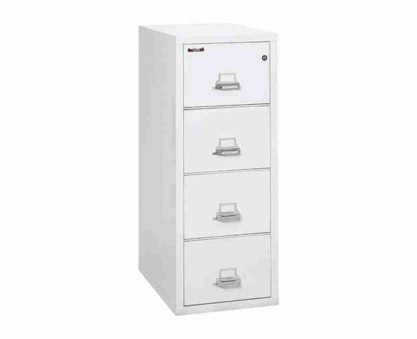 FireKing 4-1831-C Fire Rated Vertical File Cabinet Arctic White with Key Lock