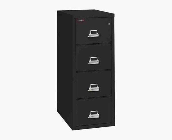 FireKing 4-1831-C Fire Rated Vertical File Cabinet Black with Key Lock