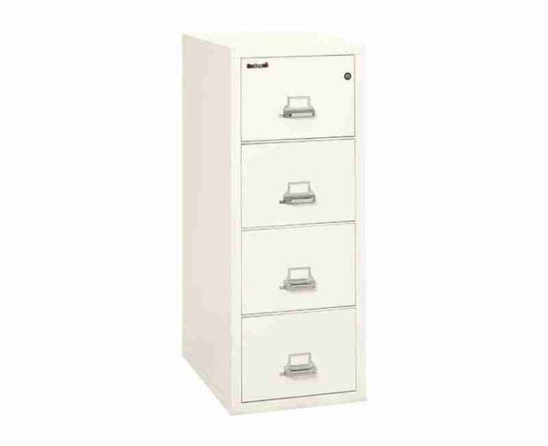 FireKing 4-1831-C Fire Rated Vertical File Cabinet Ivory White with Key Lock