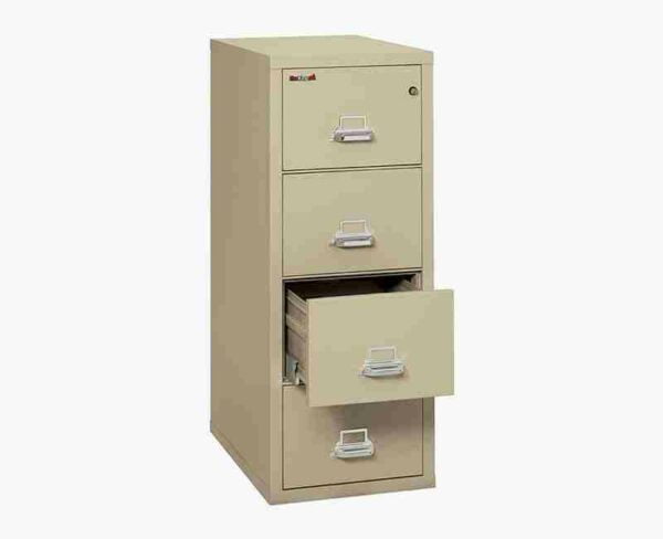 FireKing 4-1831-C Fire Rated Vertical File Cabinet Parchment with Key Lock