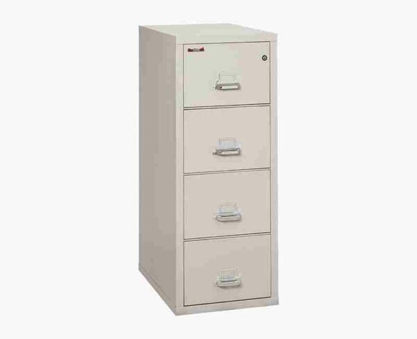 FireKing 4-1831-C Fire Rated Vertical File Cabinet Platinum with Key Lock