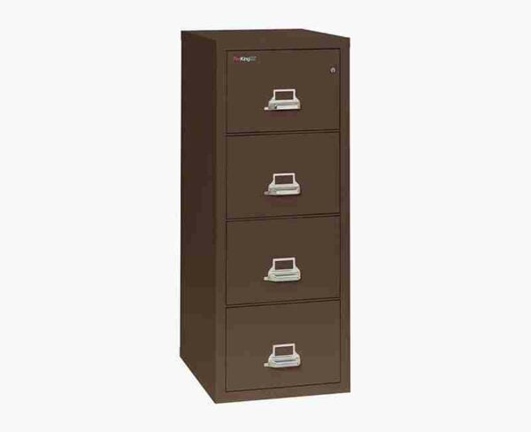 FireKing 4-2125-C Fire Rated Vertical File Cabinet Brown with Key Lock