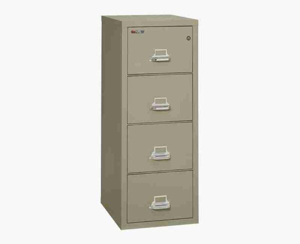 FireKing 4-2125-C Fire Rated Vertical File Cabinet Pewter with Key Lock