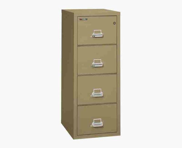 FireKing 4-2125-C Fire Rated Vertical File Cabinet Sand with Key Lock