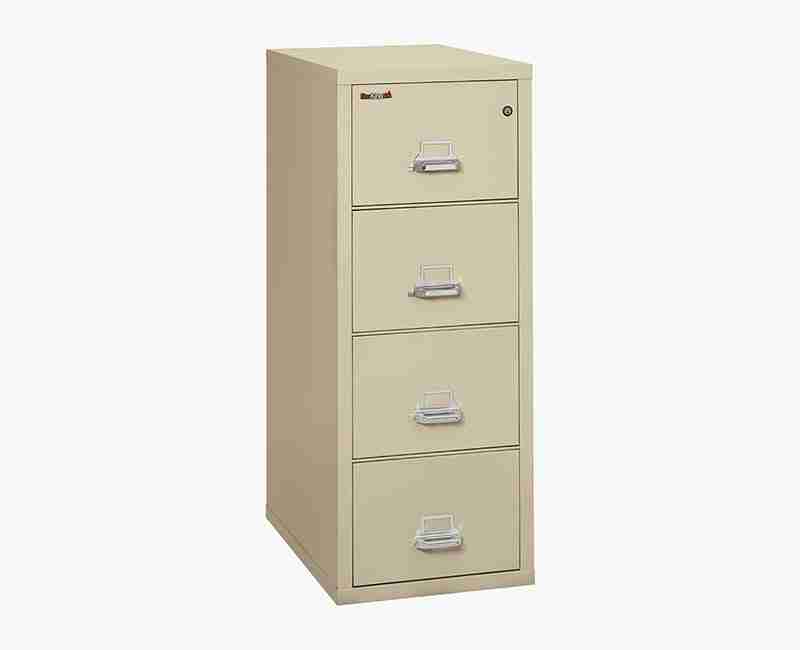 FireKing 4-2131-C Fire Rated Vertical File Cabinet Parchment with Key Lock