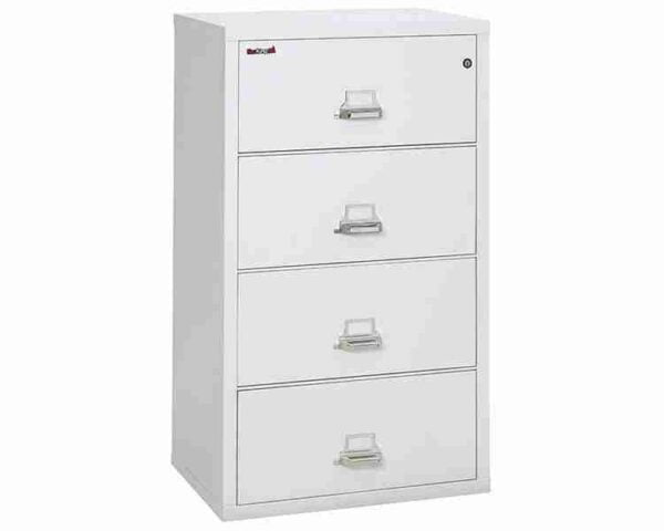 FireKing 4-3122-C Lateral Fire Rated File Cabinet Arctic White with Key Lock