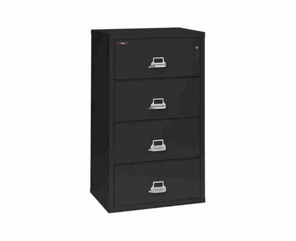FireKing 4-3122-C Lateral Fire Rated File Cabinet Black with Key Lock