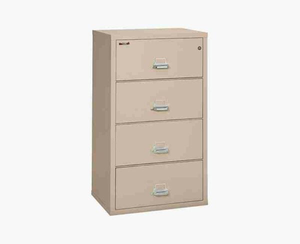 FireKing 4-3122-C Lateral Fire Rated File Cabinet Champagne with Key Lock