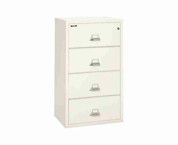 FireKing 4-3122-C Lateral Fire Rated File Cabinet Ivory White with Key Lock