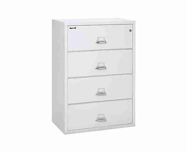 FireKing 4-3822-C Lateral Fire Rated File Cabinet Arctic White with Key Lock