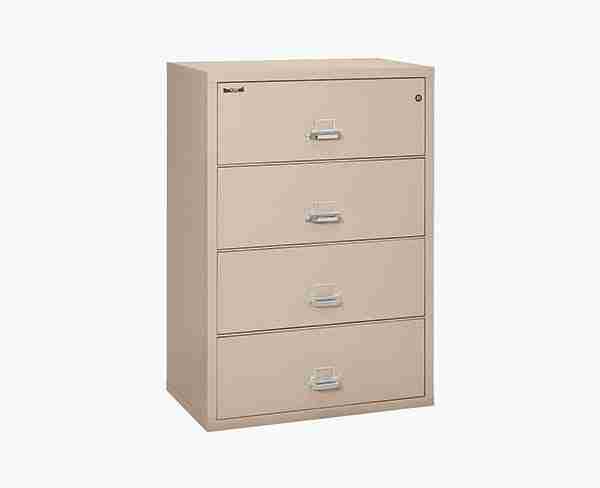 FireKing 4-3822-C Lateral Fire Rated File Cabinet Champagne with Key Lock