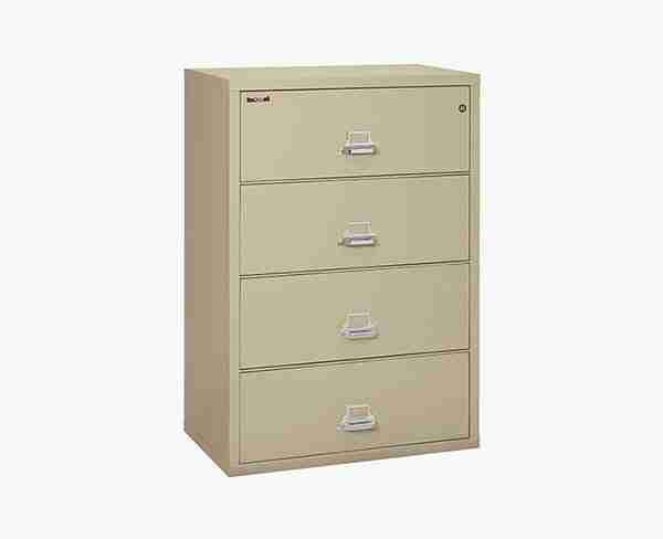 FireKing 4-3822-C Lateral Fire Rated File Cabinet Parchment with Key Lock