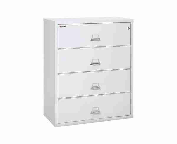 FireKing 4-4422-C Lateral Fire Rated File Cabinet Arctic White with Key Lock