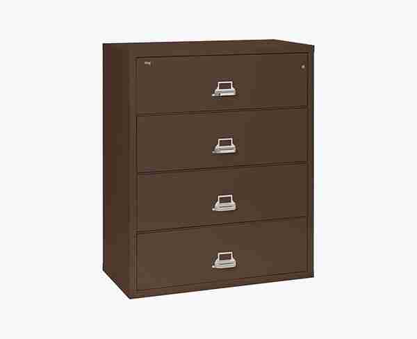 FireKing 4-4422-C Lateral Fire Rated File Cabinet Brown with Key Lock