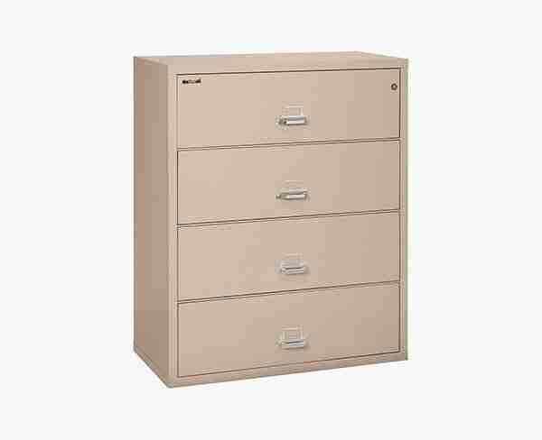 FireKing 4-4422-C Lateral Fire Rated File Cabinet Champagne with Key Lock
