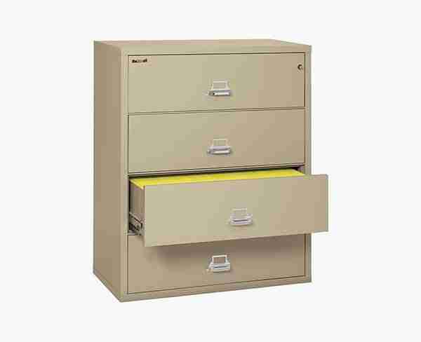 FireKing 4-4422-C Lateral Fire Rated File Cabinet Parchment with Key Lock