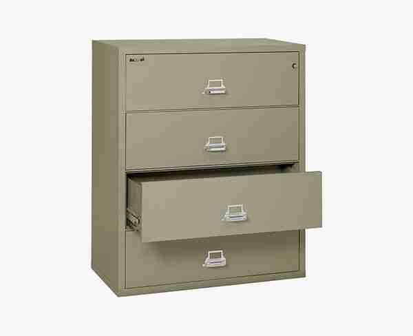 FireKing 4-4422-C Lateral Fire Rated File Cabinet Pewter with Key Lock