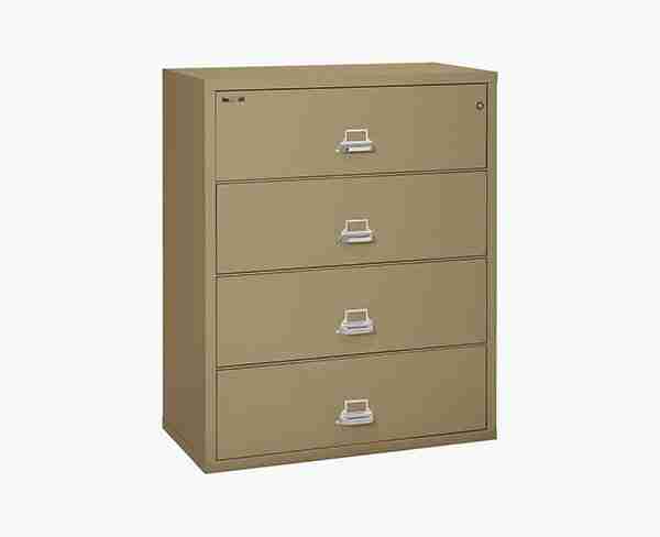 FireKing 4-4422-C Lateral Fire Rated File Cabinet Sand with Key Lock