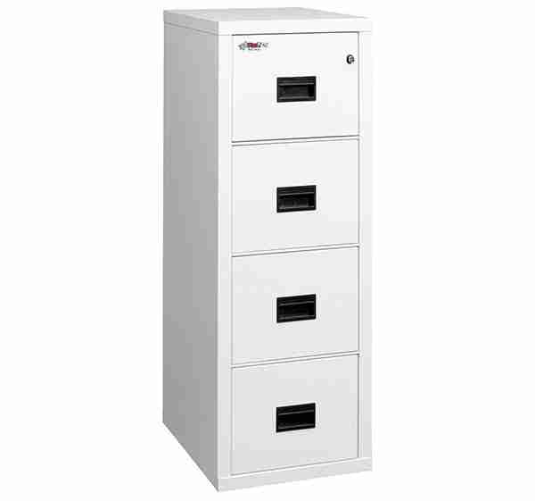 FireKing 4R-1822-C Turtle Fire Rated Vertical File Cabinet Arctic White with Key Lock