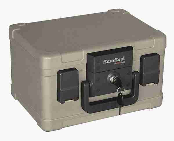 FireKing SS102 SureSeal Waterproof and Fireproof Chest Key Lock Operatedwith Dual Compression Latches and Handle