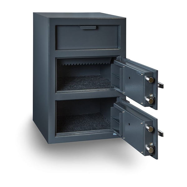 Hollon FDD-3020CK Double Door Depository Safe with Dial Combination and Key Lock