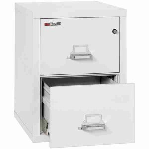 FireKing 2-1825-C Fire Rated Vertical File Cabinet with Medeco High Security Lock in Arctic White Color