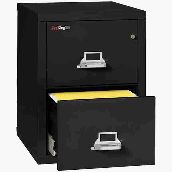 FireKing 2-1825-C Fire Rated Vertical File Cabinet with Medeco High Security Lock in Black Color