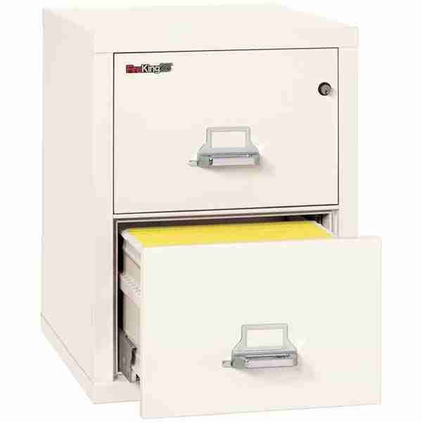FireKing 2-1825-C Fire Rated Vertical File Cabinet with Medeco High Security Lock in Ivory White Color