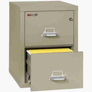 FireKing 2-1825-C Fire Rated Vertical File Cabinet with Medeco High Security Lock in Pewter Color