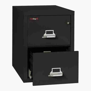 FireKing 2-1831-C Fire File Cabinet with Medeco High Security Key Lock in Black Color