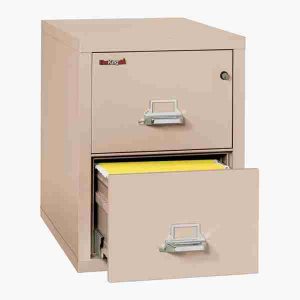 FireKing 2-1831-C Fire File Cabinet with Medeco High Security Key Lock in Champagne Color