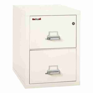 FireKing 2-1831-C Fire File Cabinet with Medeco High Security Key Lock in Ivory White Color