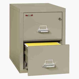 FireKing 2-1831-C Fire File Cabinet with Medeco High Security Key Lock in Pewter Color