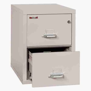FireKing 2-1831-C Fire File Cabinet with Medeco High Security Key Lock in Platinum Color