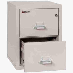 FireKing 2-2125-C Fire Rated Vertical File Cabinet with Medeco High Security Lock in Platinum Color