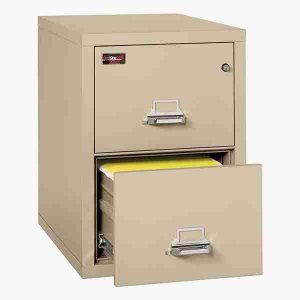 FireKing 2-2130-2 Two-Hour Vertical Fire File Cabinet with Medeco High Security Lock in Parchment Color