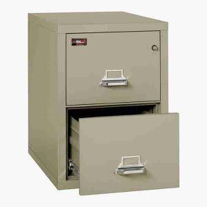 FireKing 2-2130-2 Two-Hour Vertical Fire File Cabinet with Medeco High Security Lock in Pewter Color