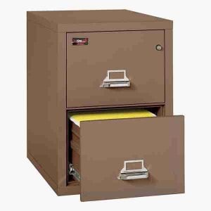 FireKing 2-2130-2 Two-Hour Vertical Fire File Cabinet with Medeco High Security Lock in Tan Color