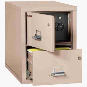 FireKing 2-2131-CSF Safe In A File Cabinet with High Security Medeco Lock in Champagne Color