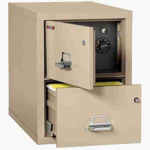 FireKing 2-2131-CSF Safe In A File Cabinet with High Security Medeco Lock in Parchment Color