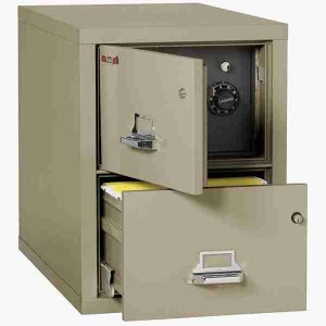 FireKing 2-2131-CSF Safe In A File Cabinet with High Security Medeco Lock in Pewter Color