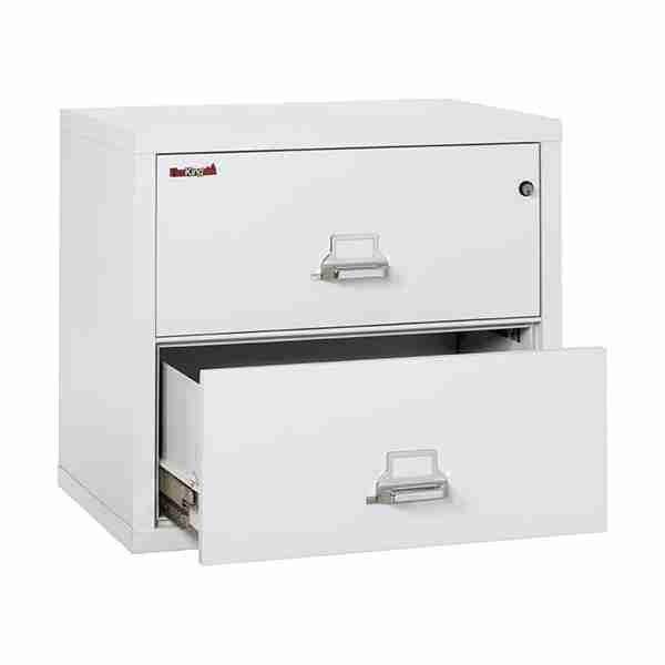 FireKing 2-3122-C Lateral Fire File Cabinet with Medeco High Security Key Lock in Arctic White Color