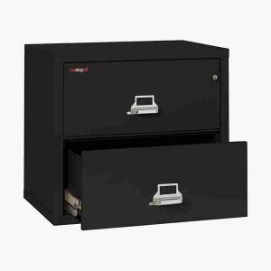 FireKing 2-3122-C Lateral Fire File Cabinet with Medeco High Security Key Lock in Black Color