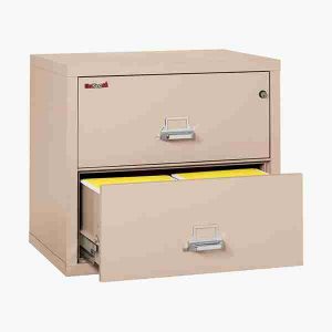 FireKing 2-3122-C Lateral Fire File Cabinet with Medeco High Security Key Lock in Champagne Color