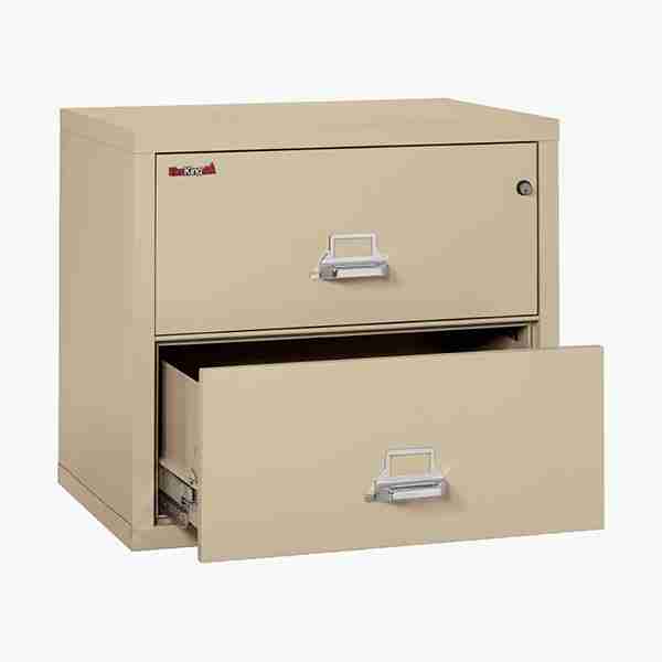 FireKing 2-3122-C Lateral Fire File Cabinet with Medeco High Security Key Lock in Parchment Color