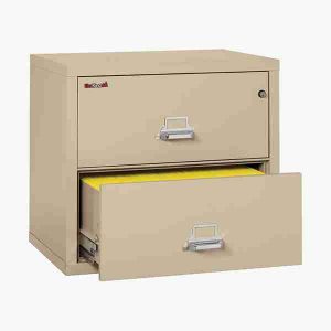 FireKing 2-3122-C Lateral Fire File Cabinet with Medeco High Security Key Lock in Parchment Color
