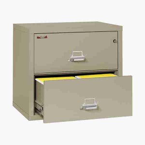 FireKing 2-3122-C Lateral Fire File Cabinet with Medeco High Security Key Lock in Pewter Color