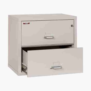 FireKing 2-3122-C Lateral Fire File Cabinet with Medeco High Security Key Lock in Platinum Color