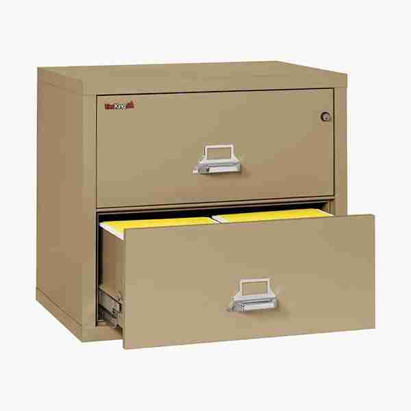 FireKing 2-3122-C Lateral Fire File Cabinet with Medeco High Security Key Lock in Sand Color